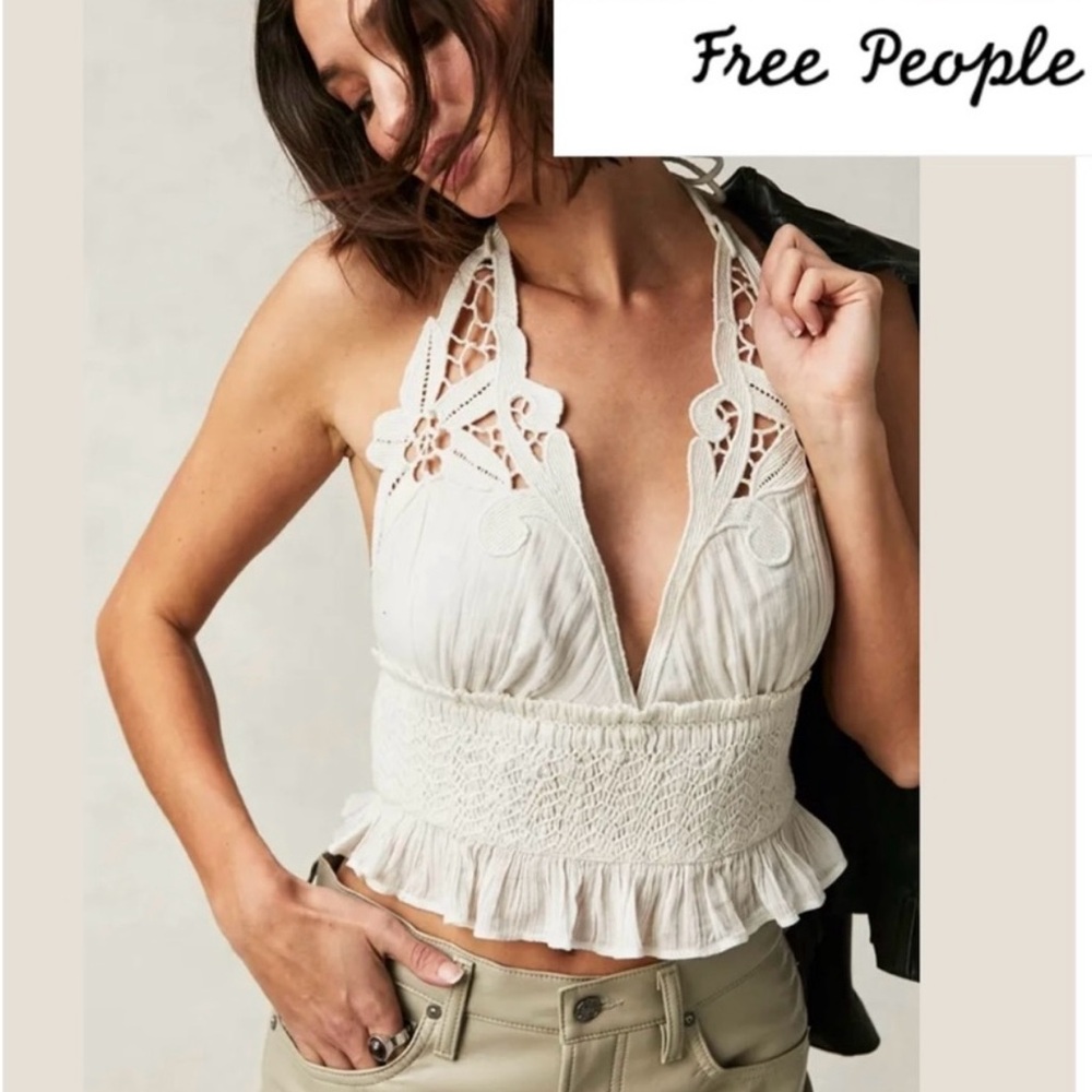 Free People Cressida Halter Blouse Top